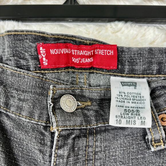 Levi's 505 Low Rise Straight Leg Jeans Size 10 MIS M - Length From Waist 41" - Picture 4 of 8